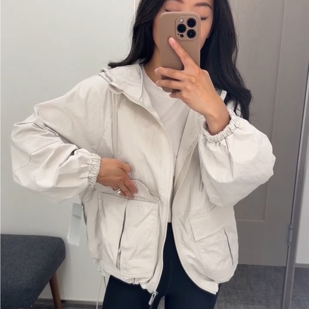 NWT ZELLA BOUNDLESS HOODED JACKET Grey Moonbeam